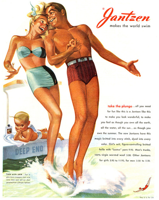 Illustration for article titled The Reality Behind Mad Men's Vintage Jantzen Swimsuit Ads